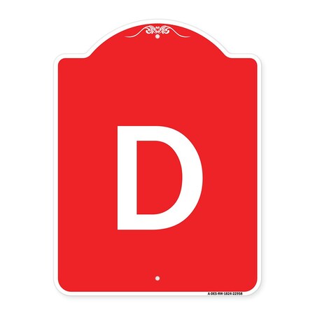 Signmission Designer Series Sign-Sign W/ Letter D, Red & White Aluminum Sign, 18" x 24", RW-1824-22958 A-DES-RW-1824-22958